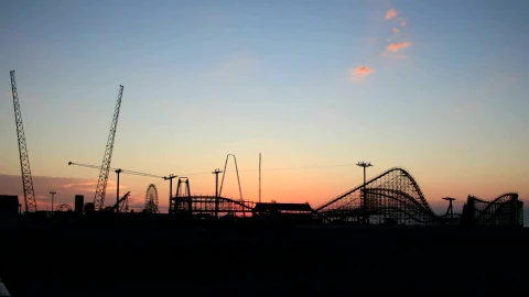 Free Video Stock Sunrise Above A Rollercoaster Live Wallpaper - Free Live Wallpaper