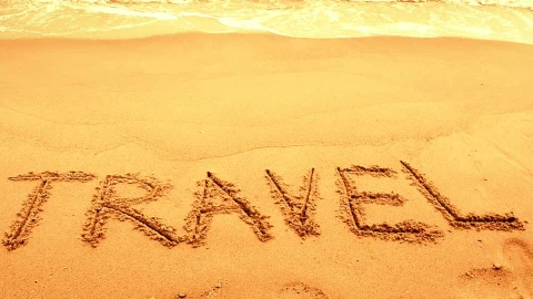 Free Video Stock travel written on golden sand Live Wallpaper - Free Live Wallpaper