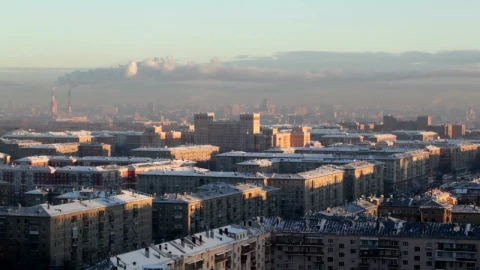 Free Video Stock sunrise over an industrial part of town Live Wallpaper - Free Live Wallpaper