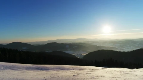 Free Video Stock sunrise seen from a snowy mountain Live Wallpaper - Free Live Wallpaper