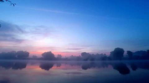 Free Video Stock sunrise with beautiful colors fog and the lake Live Wallpaper - Free Live Wallpaper