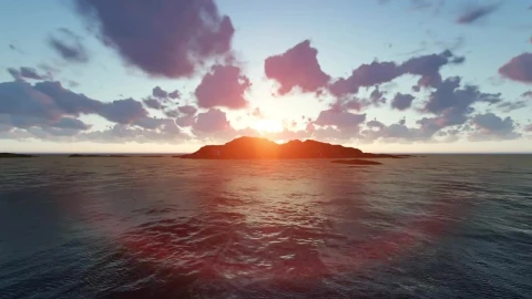 Free Video Stock sunset behind the mountains of an island in the sea Live Wallpaper - Free Live Wallpaper