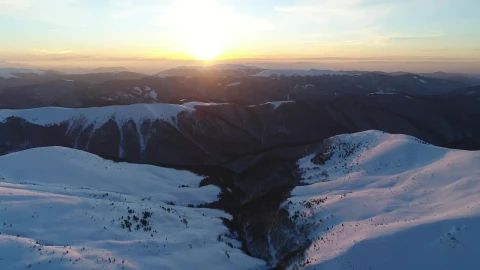Free Video Stock sunset covering a winter landscape Live Wallpaper - Free Live Wallpaper