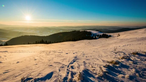 Free Video Stock sunset in the snow time lapse Live Wallpaper - Free Live Wallpaper