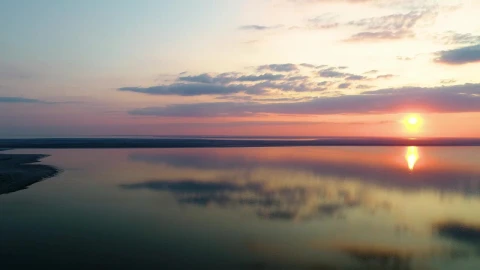 Free Video Stock sunset on a huge lake landscape Live Wallpaper - Free Live Wallpaper