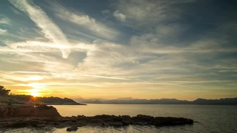 Free Video Stock sunset on the coast of spain Live Wallpaper - Free Live Wallpaper