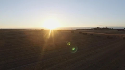 Free Video Stock sunset over harvested fields Live Wallpaper - Free Live Wallpaper