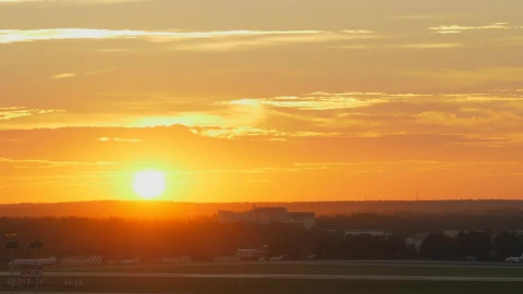 Free Video Stock sunset over the airport Live Wallpaper - Free Live Wallpaper