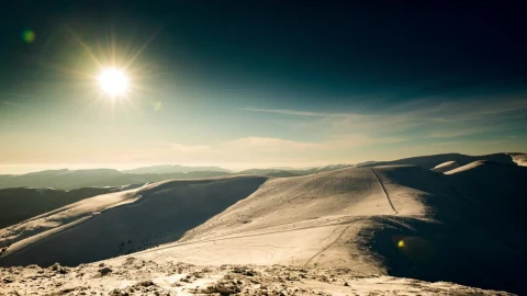 Free Video Stock sunset seen from the mountains in winter Live Wallpaper - Free Live Wallpaper