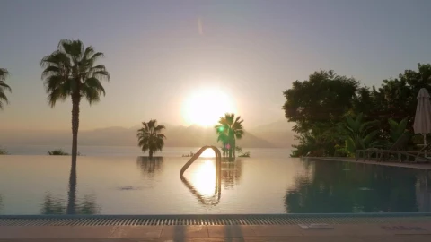 Free Video Stock sunshine and ripples on an infinity pool Live Wallpaper - Free Live Wallpaper