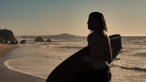 Free Video Stock surfer jogging on the beach with a board Live Wallpaper - Free Live Wallpaper