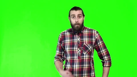Free Video Stock surprised man and a green screen Live Wallpaper - Free Live Wallpaper