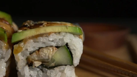 Free Video Stock sushi rolls with soy sauce Live Wallpaper - Free Live Wallpaper