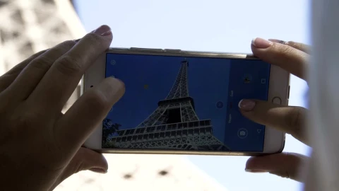 Free Video Stock taking a picture of the eiffel tower close up Live Wallpaper - Free Live Wallpaper