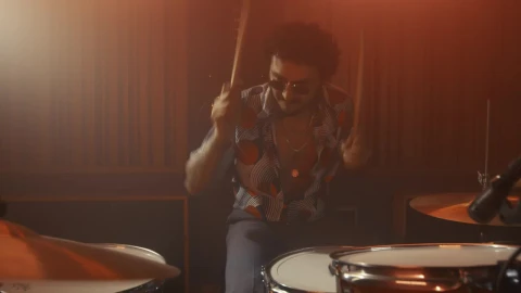 Free Video Stock talented drummer playing in a recording booth Live Wallpaper - Free Live Wallpaper