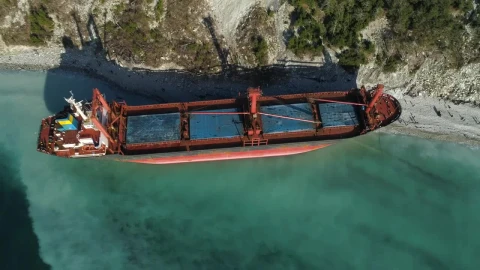 Free Video Stock tanker left to rust on the coast Live Wallpaper - Free Live Wallpaper