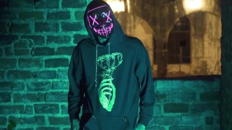 Free Video Stock tattooed man wearing a scary mask Live Wallpaper - Free Live Wallpaper