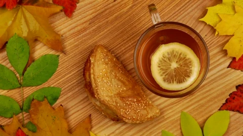 Free Video Stock tea and snack rotating on the table Live Wallpaper - Free Live Wallpaper