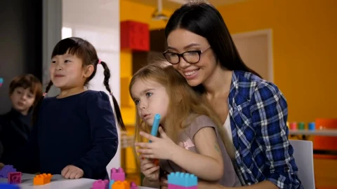 Free Video Stock teacher guiding her students Live Wallpaper - Free Live Wallpaper