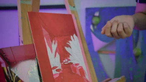 Free Video Stock teacher helping a student to paint Live Wallpaper - Free Live Wallpaper