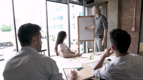 Free Video Stock team discussing project ideas Live Wallpaper - Free Live Wallpaper