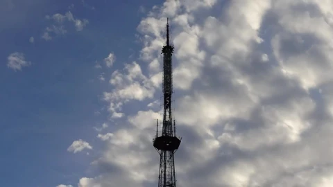 Free Video Stock telecommunication tower with sky in the background Live Wallpaper - Free Live Wallpaper