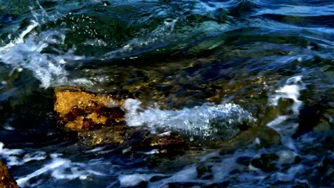 Free Video Stock texture of sea waves and shore rocks Live Wallpaper - Free Live Wallpaper