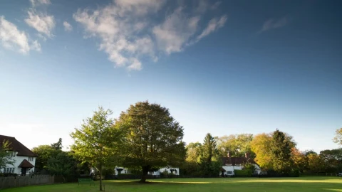 Free Video Stock the sky above the houses of an english village Live Wallpaper - Free Live Wallpaper