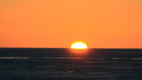 Free Video Stock the sun hiding at sunset on the skyline Live Wallpaper - Free Live Wallpaper