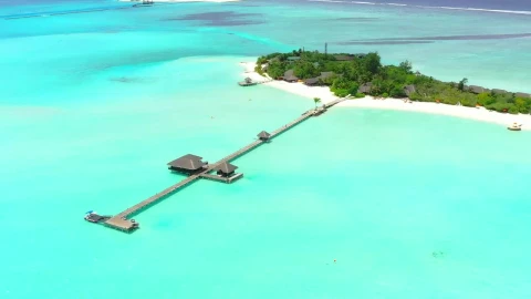 Free Video Stock the turquoise sea pier aerial view Live Wallpaper - Free Live Wallpaper