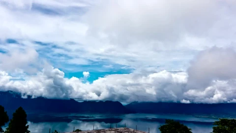 Free Video Stock thick clouds above a still lake Live Wallpaper - Free Live Wallpaper
