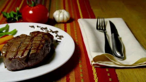 Free Video Stock thick steak with vegetables Live Wallpaper - Free Live Wallpaper