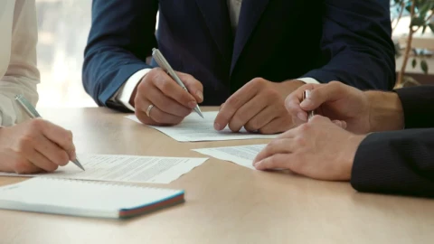 Free Video Stock three persons signing contracts Live Wallpaper - Free Live Wallpaper