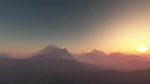 Free Video Stock through mountains illuminated by sunset light Live Wallpaper - Free Live Wallpaper