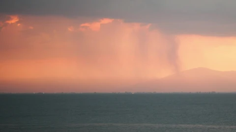 Free Video Stock thunderstorm heading over an island Live Wallpaper - Free Live Wallpaper