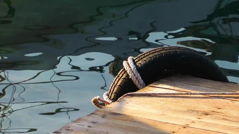 Free Video Stock tied rim on the edge of a pier close up Live Wallpaper - Free Live Wallpaper