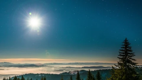 Free Video Stock time lapse of a bright moon seen from the mountain Live Wallpaper - Free Live Wallpaper
