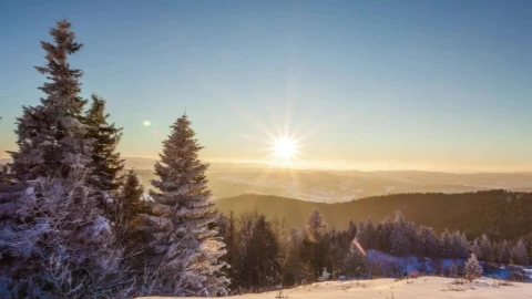 Free Video Stock time lapse of a sunset and dusk seen from the mountains Live Wallpaper - Free Live Wallpaper