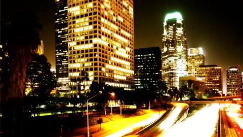 Free Video Stock time lapse of an avenue overnight Live Wallpaper - Free Live Wallpaper