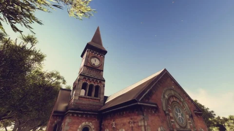 Free Video Stock time lapse of an old church with a clock tower Live Wallpaper - Free Live Wallpaper