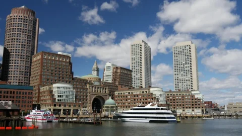 Free Video Stock time lapse of boston skyline Live Wallpaper - Free Live Wallpaper
