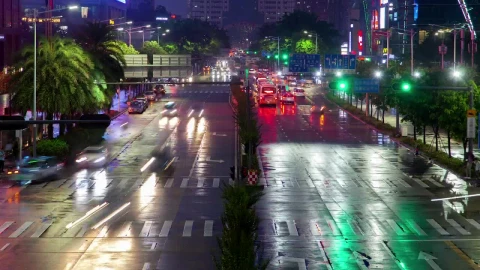Free Video Stock time lapse of fast traffic in shenzhen Live Wallpaper - Free Live Wallpaper