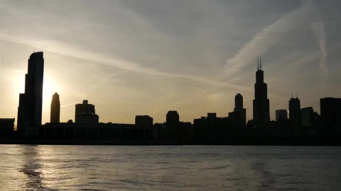 Free Video Stock time lapse of the chicago skyline sunset Live Wallpaper - Free Live Wallpaper
