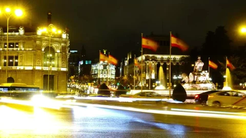 Free Video Stock time lapse of traffic at night in spain Live Wallpaper - Free Live Wallpaper