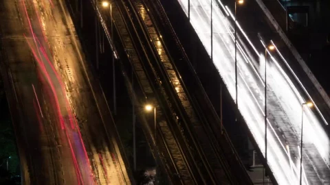Free Video Stock timelapse of busy transport lanes Live Wallpaper - Free Live Wallpaper