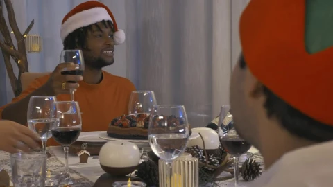 Free Video Stock toast between friends at a christmas dinner Live Wallpaper - Free Live Wallpaper