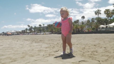 Free Video Stock toddler holding a small ball Live Wallpaper - Free Live Wallpaper