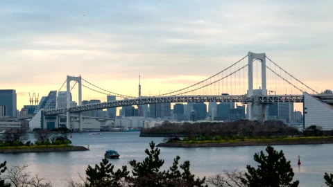 Free Video Stock tokyo bridge and river time lapse Live Wallpaper - Free Live Wallpaper