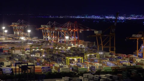 Free Video Stock tokyo containerport at night Live Wallpaper - Free Live Wallpaper