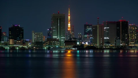 Free Video Stock tokyo urban cityscape with a tower at night Live Wallpaper - Free Live Wallpaper